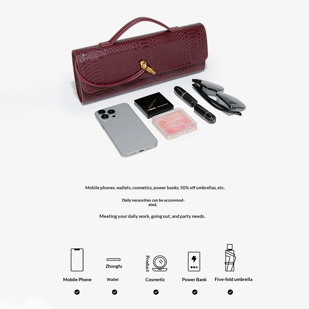Crocodile Baguette Bag