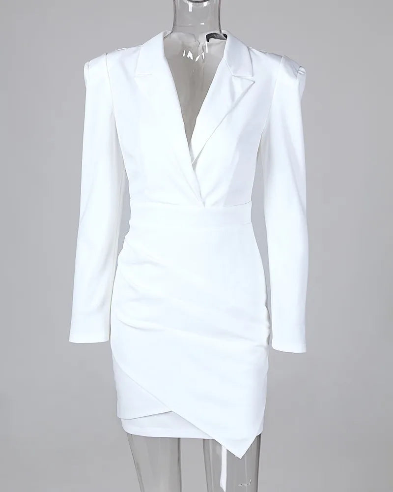 Padded Shoulder Blazer Dress