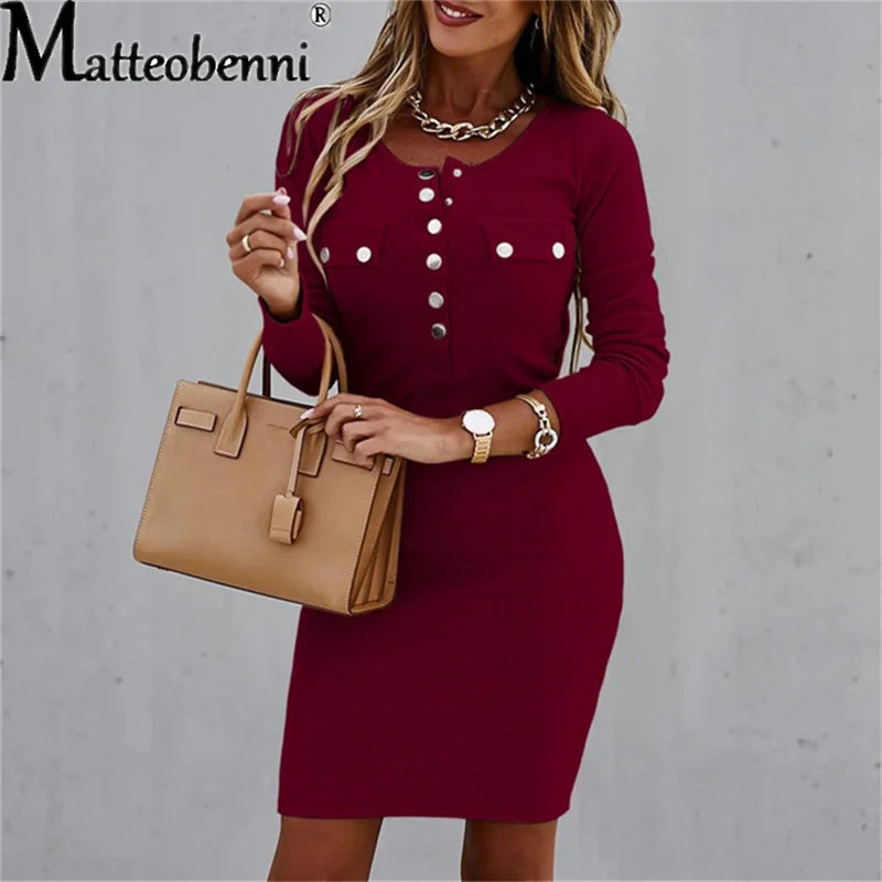 Button Pencil Dress