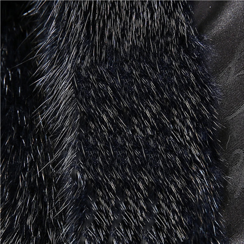 Hooded Faux Mink Fur Coat