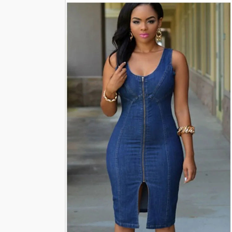 Sleeveless Denim Dress