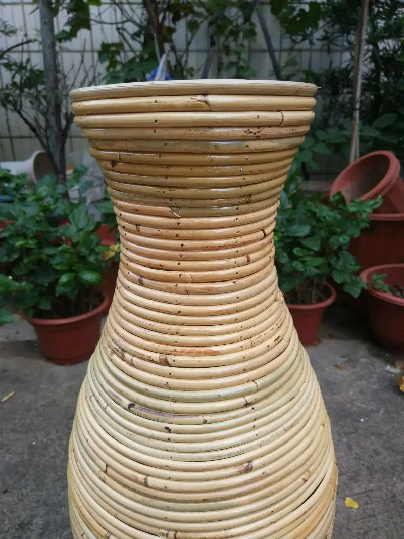 Woven Rattan Floor Vase