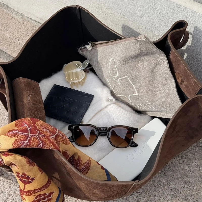 Custom Initial Faux Suede Tote
