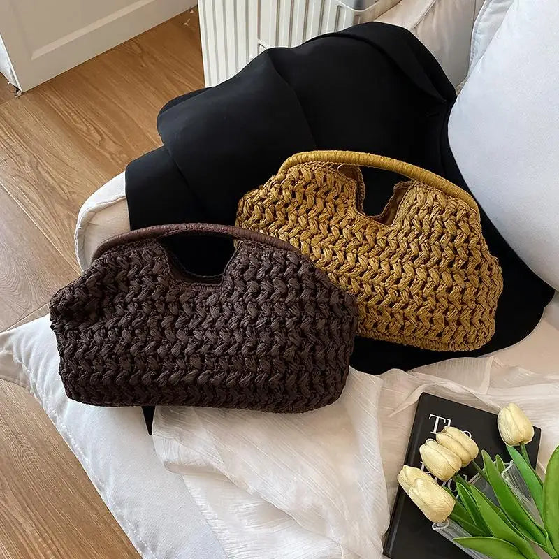 Woven Straw Shoulder Bag