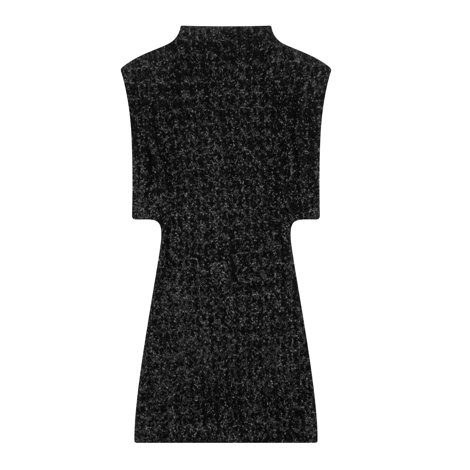 Sequined Shoulder Pad Mini Dress