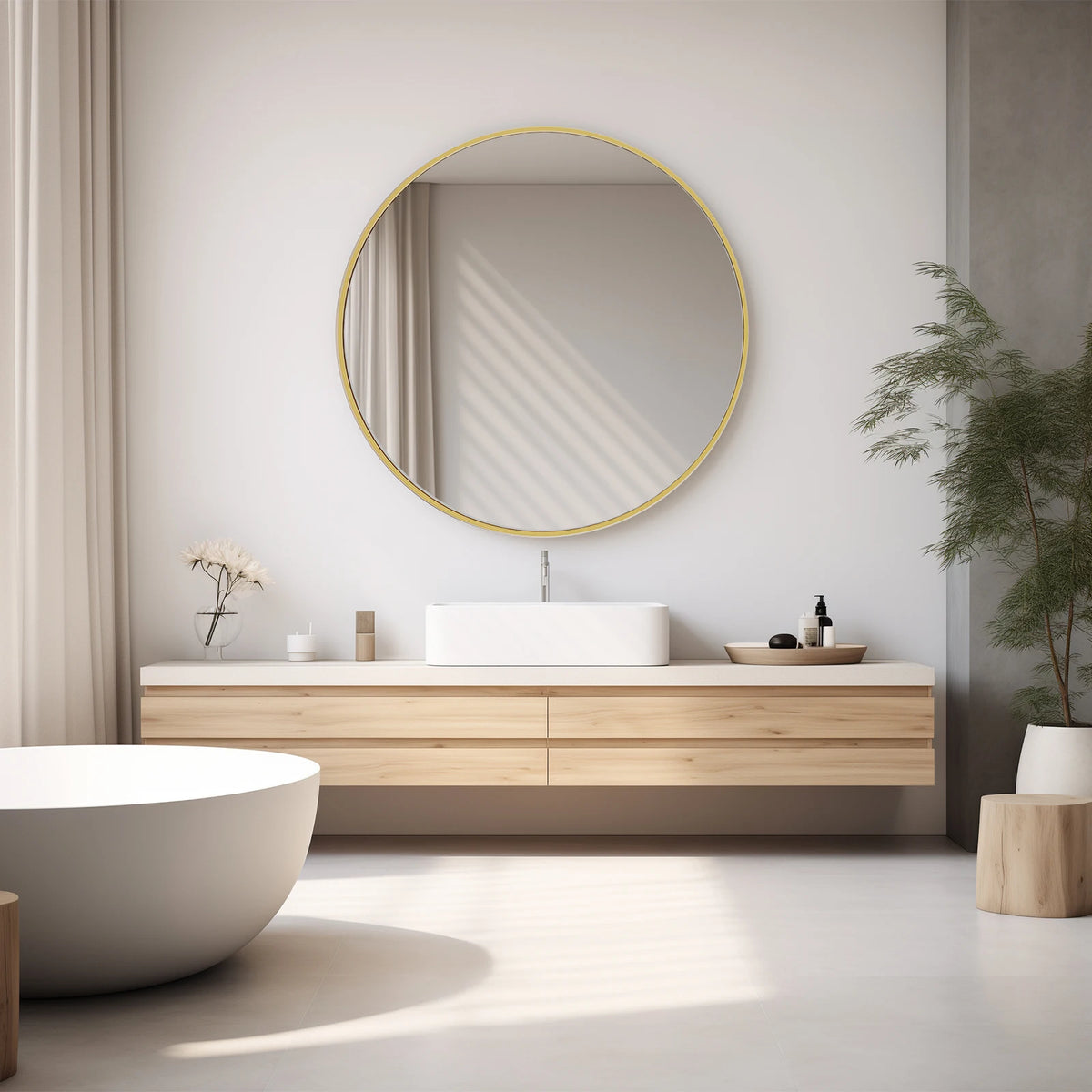 Large Round Vanity Mirror