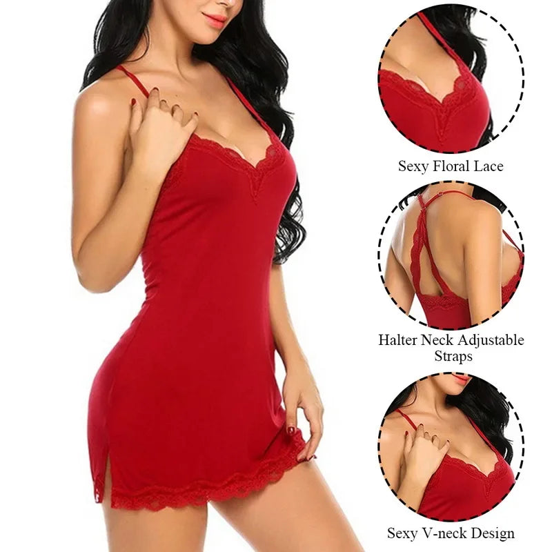 Silk Satin Lace Nightgown