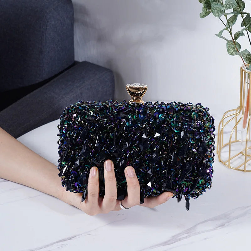 Sequin Beaded Evening Clutch