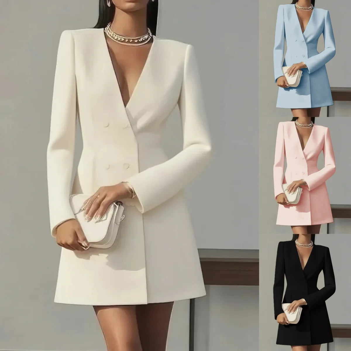 The V-Neck Power Suit Mini Dress