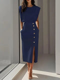 The Button Split Dress