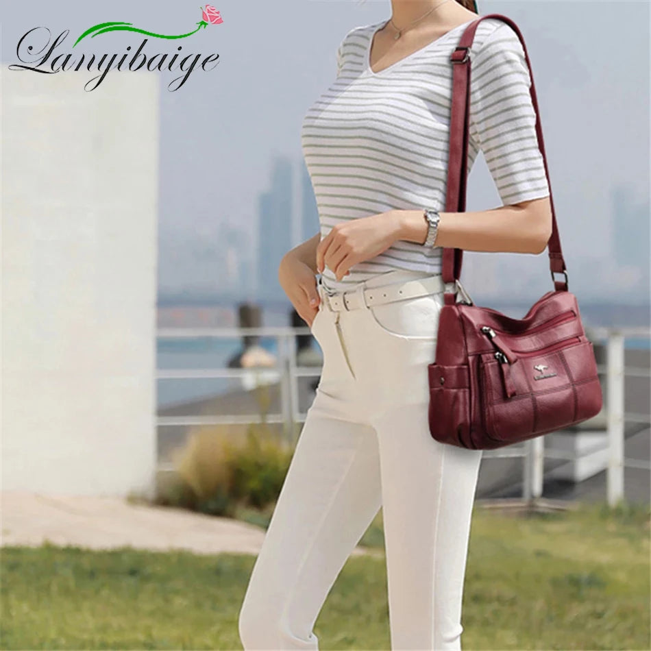 Leather Crossbody Tote