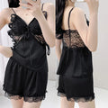 Satin Butterfly Lace Pajama Set