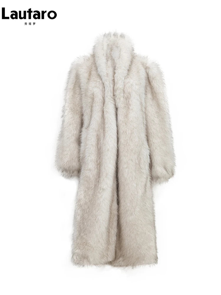 Fluffy Faux Fox Fur Overcoat