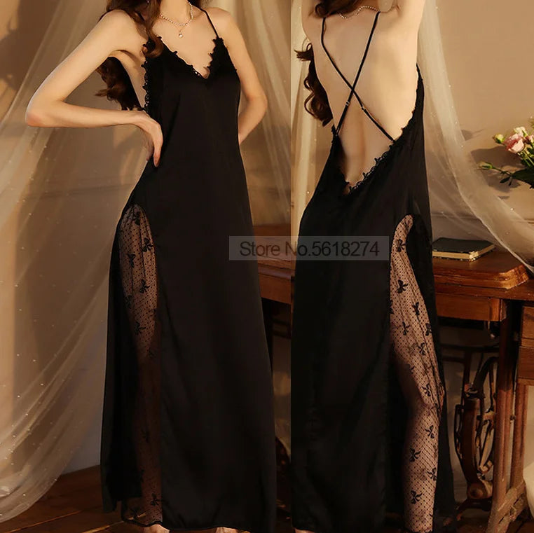 Satin Lace Kimono Robe