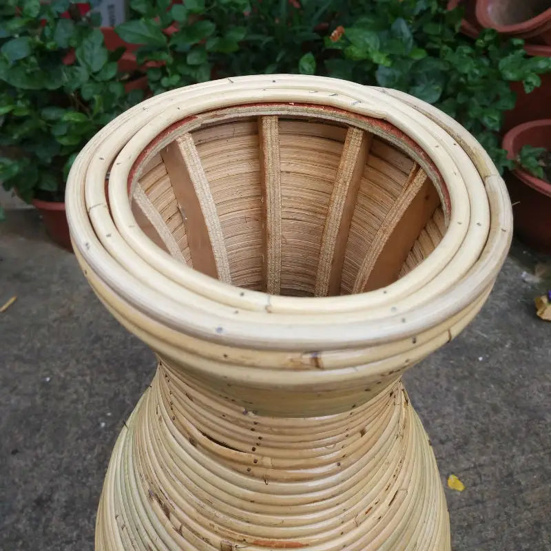 Woven Rattan Floor Vase