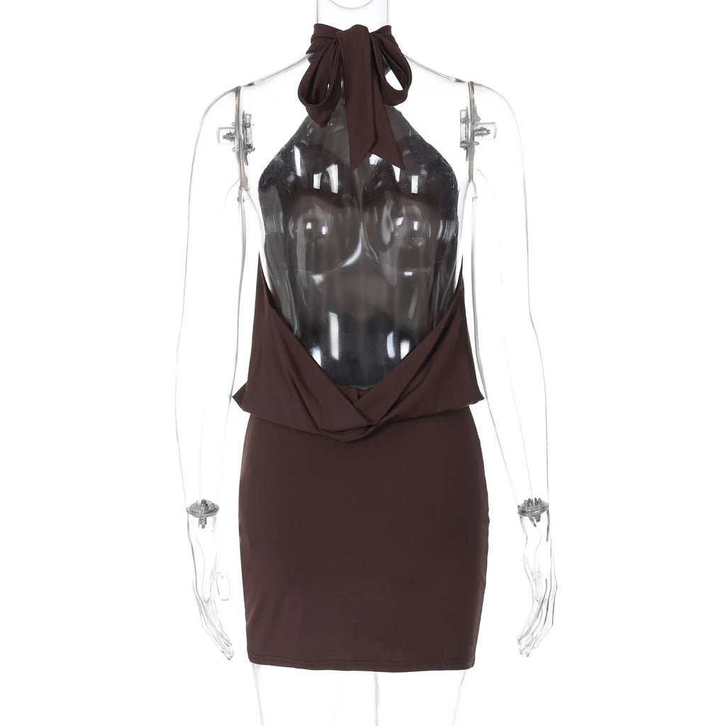 The Backless Lace-up Bodycon Dress