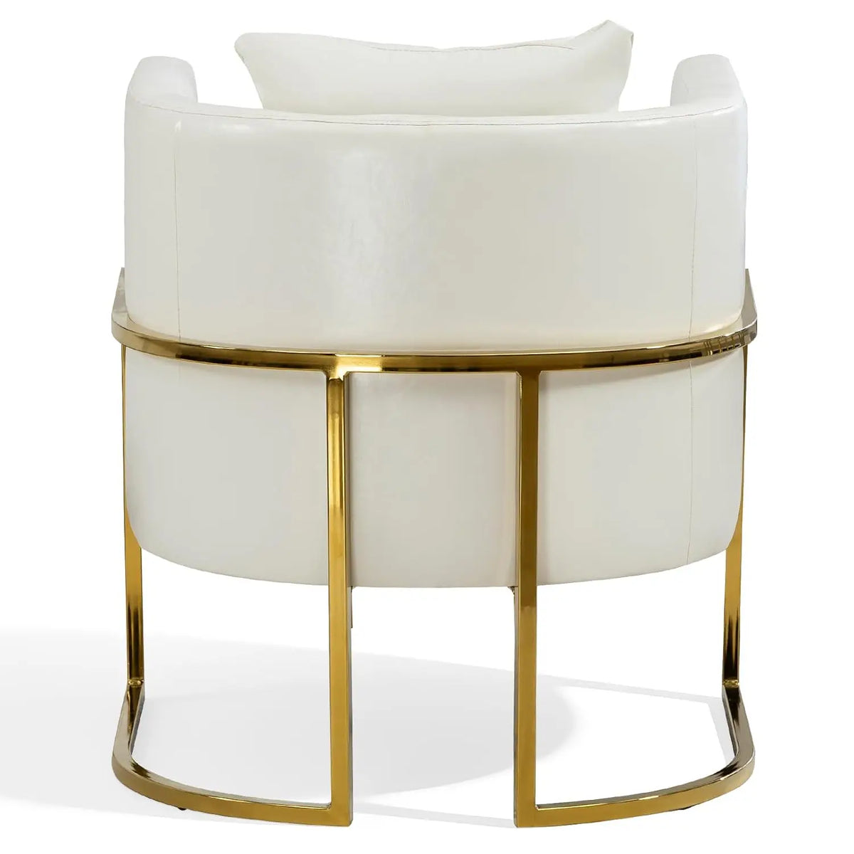 Leather Upholstered Barrel Armchair (with Pillow)