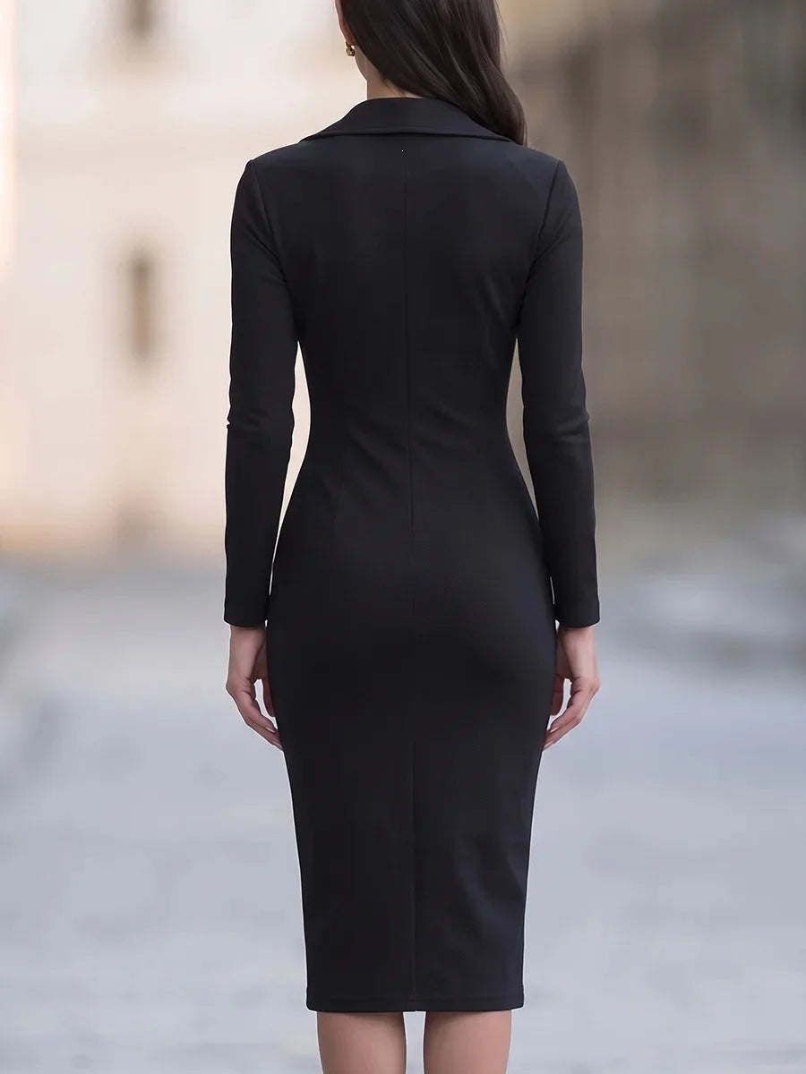 Zip Up Blazer Pencil Dress