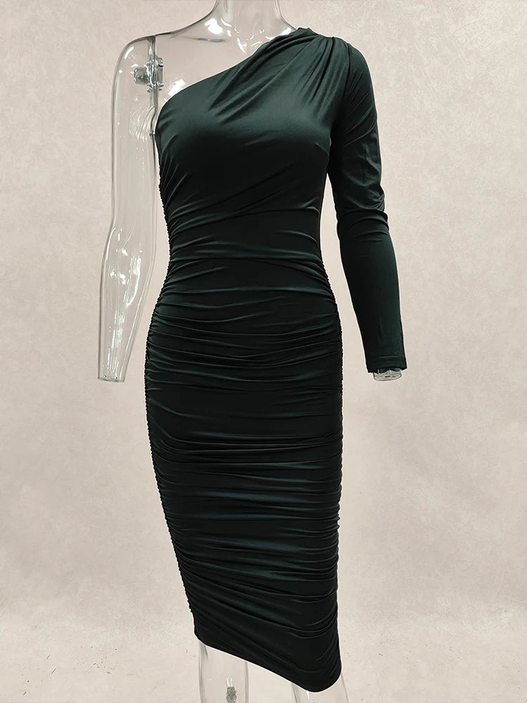 One-Shoulder Wrap Dress