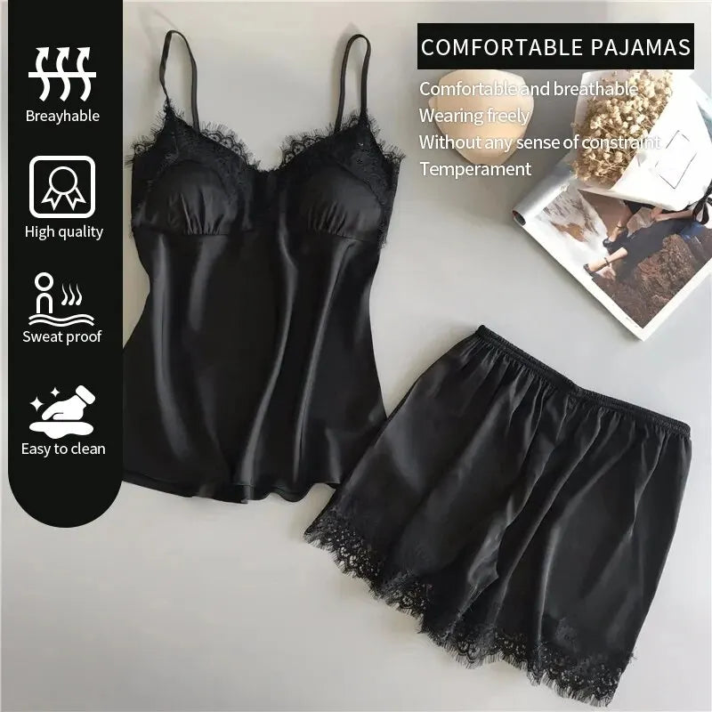 Lace Cami & Shorts Pajama Set
