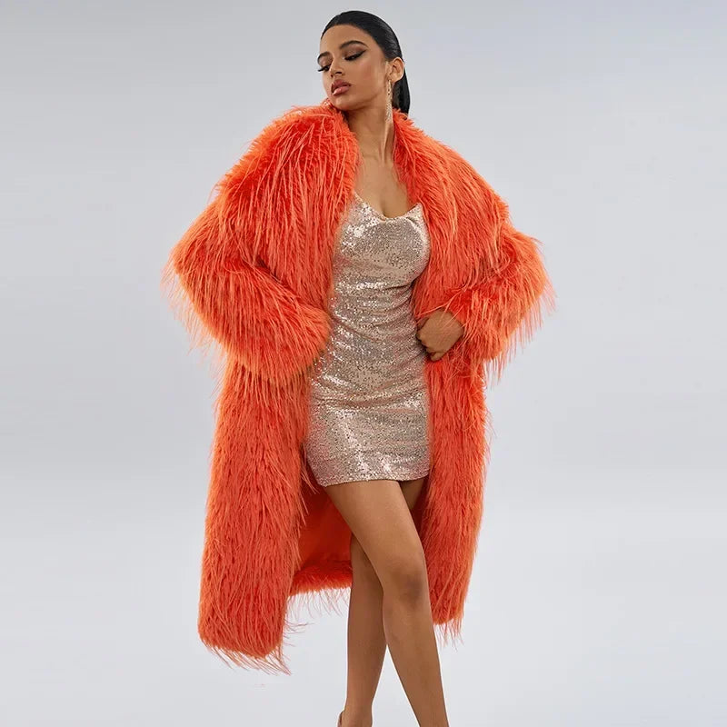 Tassel Faux Fur Coat