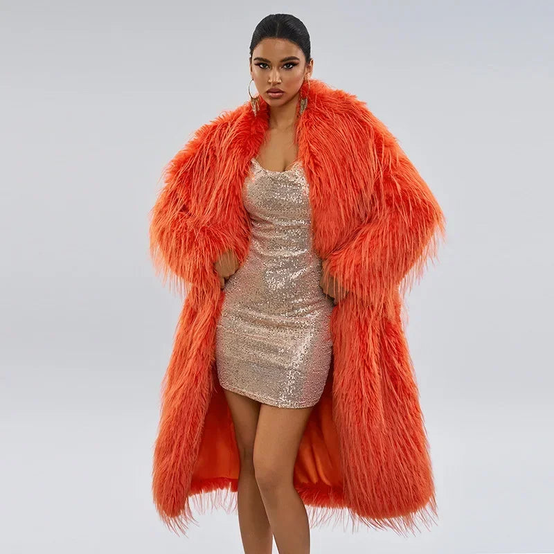 Tassel Faux Fur Coat
