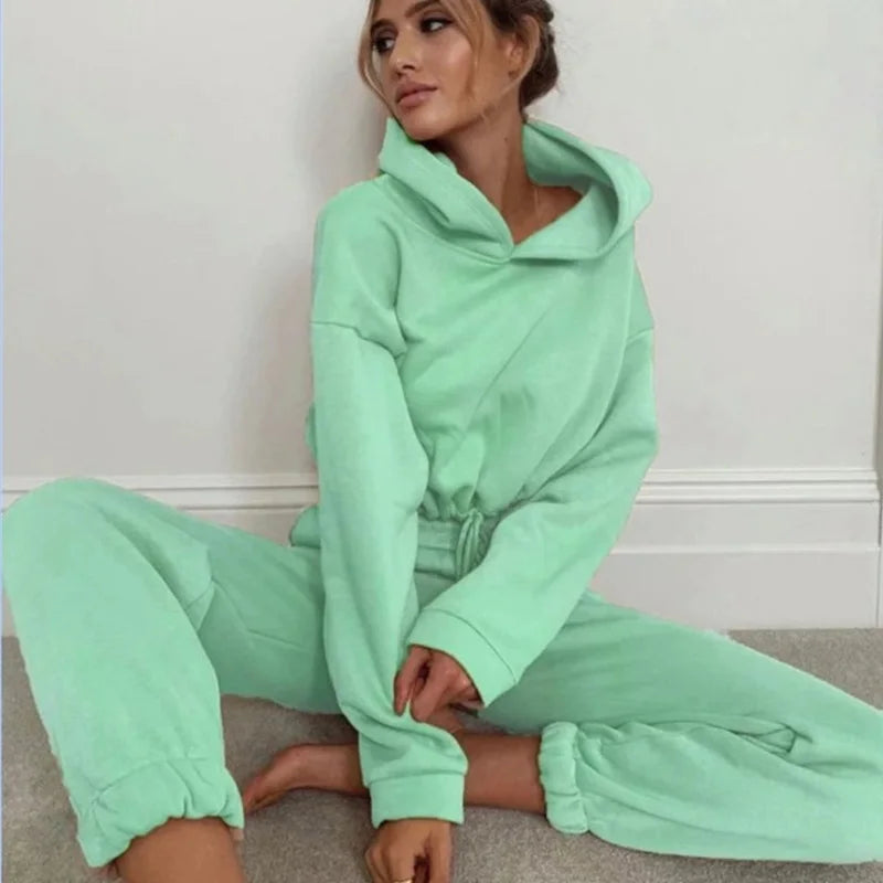 Hooded Sports Two-Piece Set