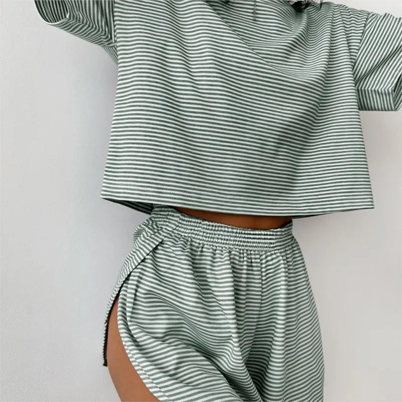 Striped Pajama Short Set