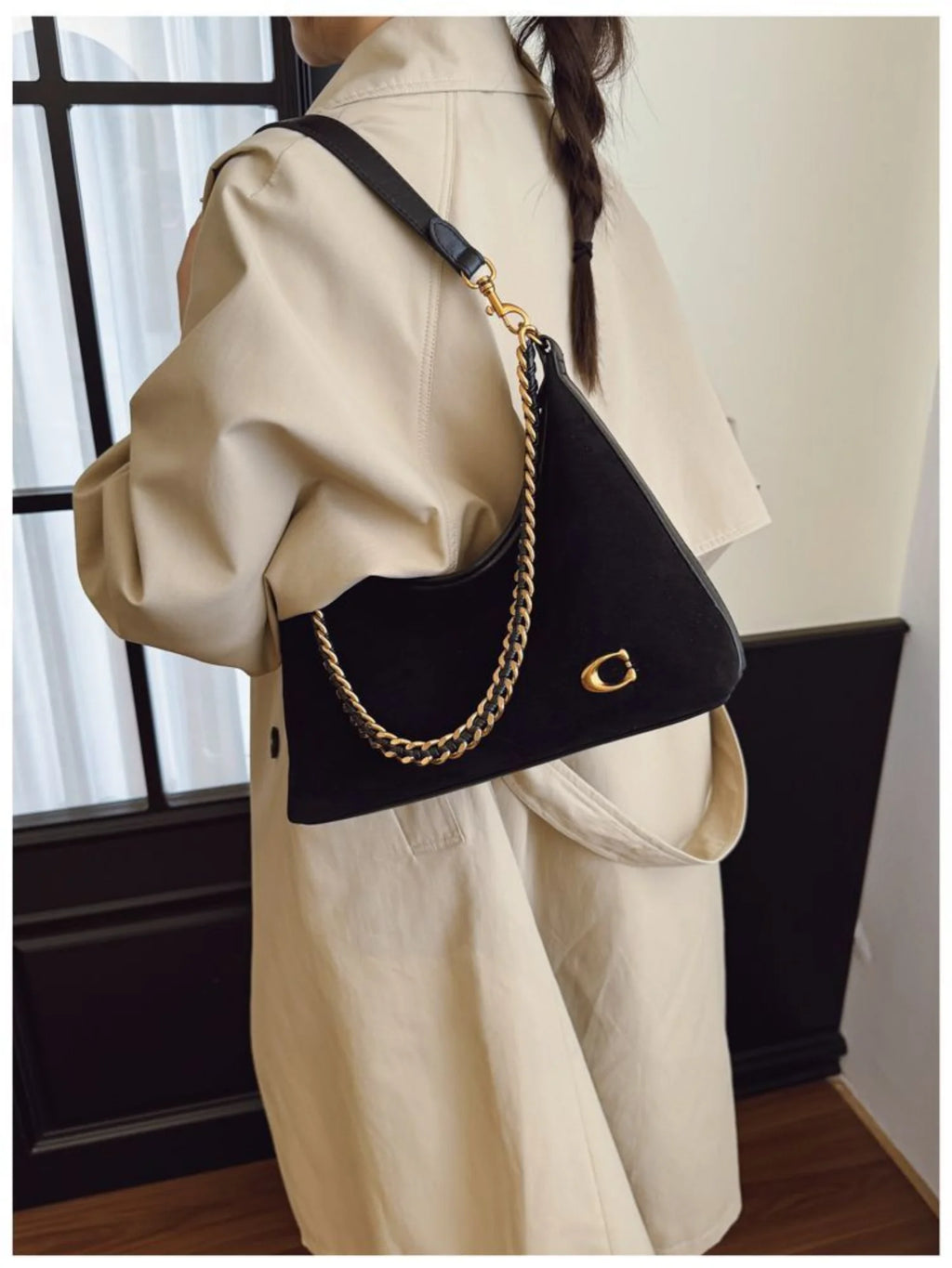 The Suede Chain Tote