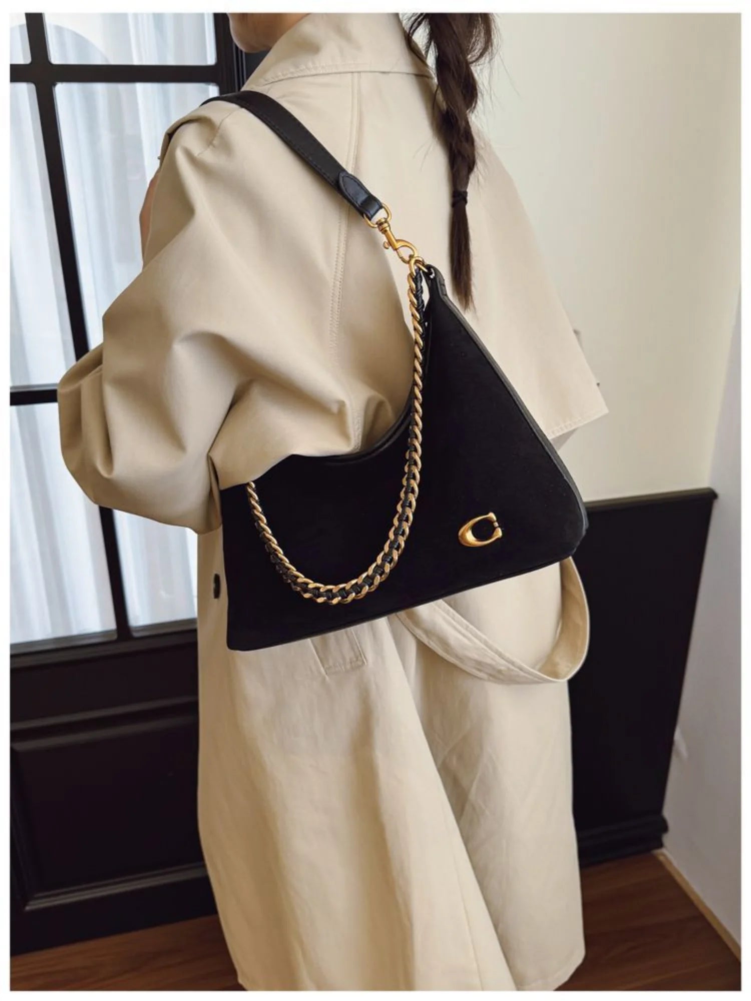 The Suede Chain Tote