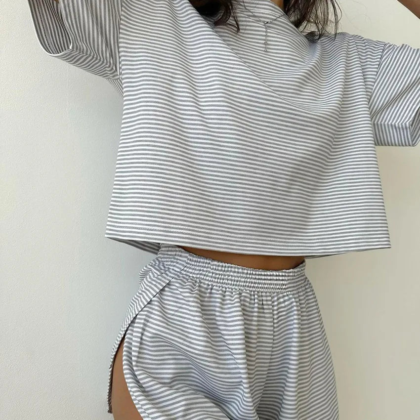 Striped Pajama Short Set