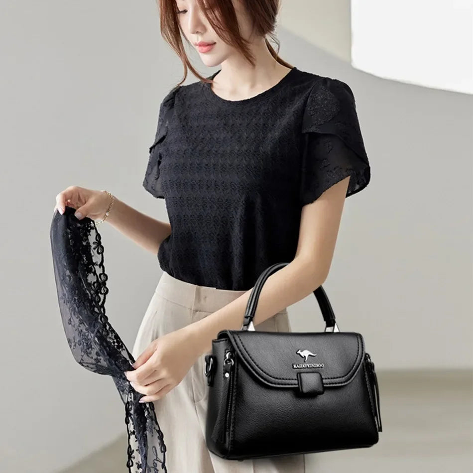 Soft Leather Shoulder Tote