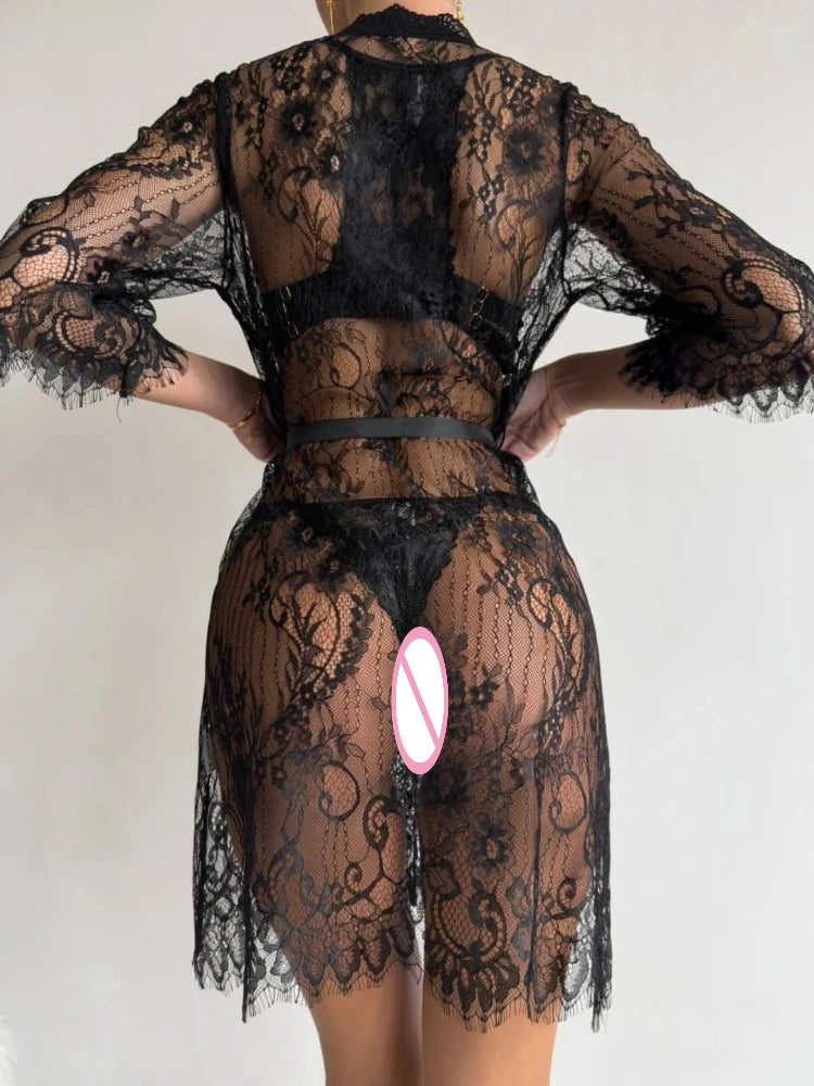 Mesh Lace Robe
