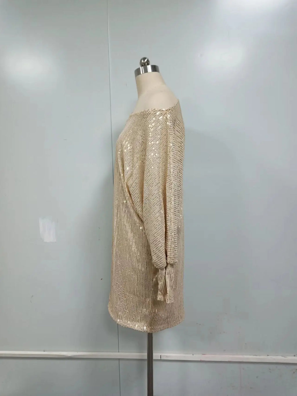 Diagonal Sequin Mini Dress