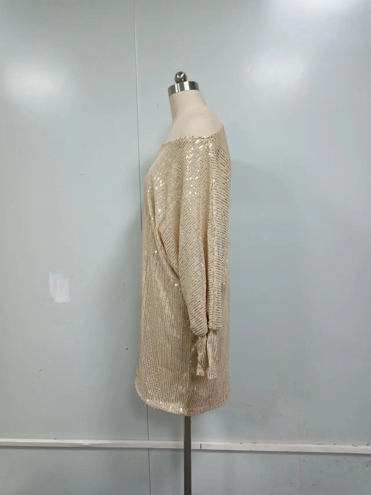 Diagonal Sequin Mini Dress