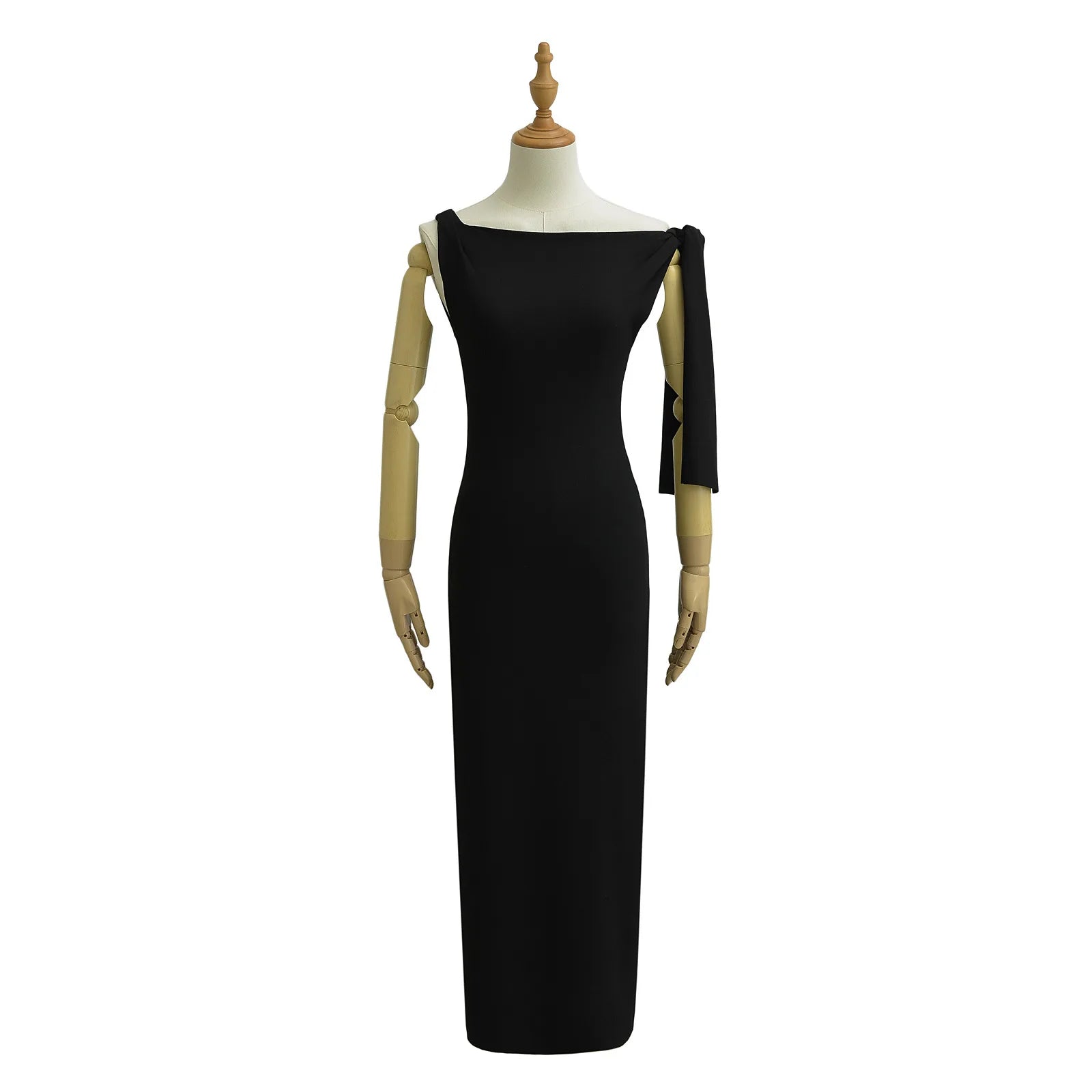 One-Shoulder Knotted Maxi Dress
