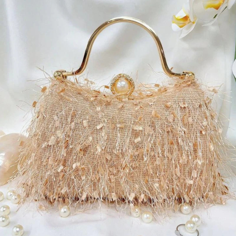 Feather Tassel Clutch