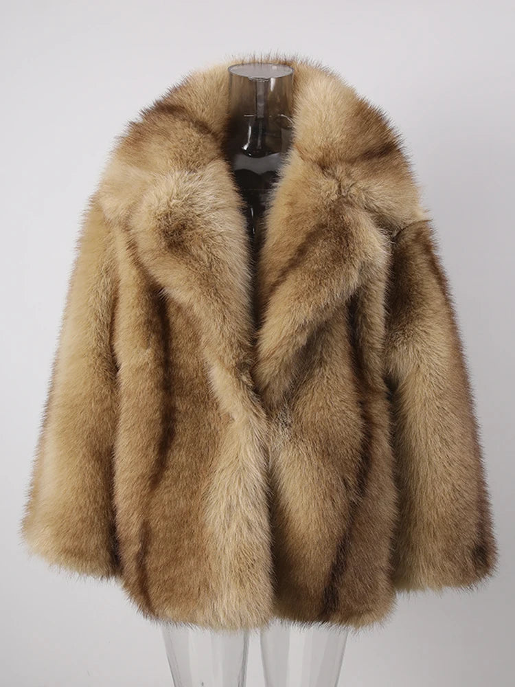 Khaki Plush Faux Fur Jacket