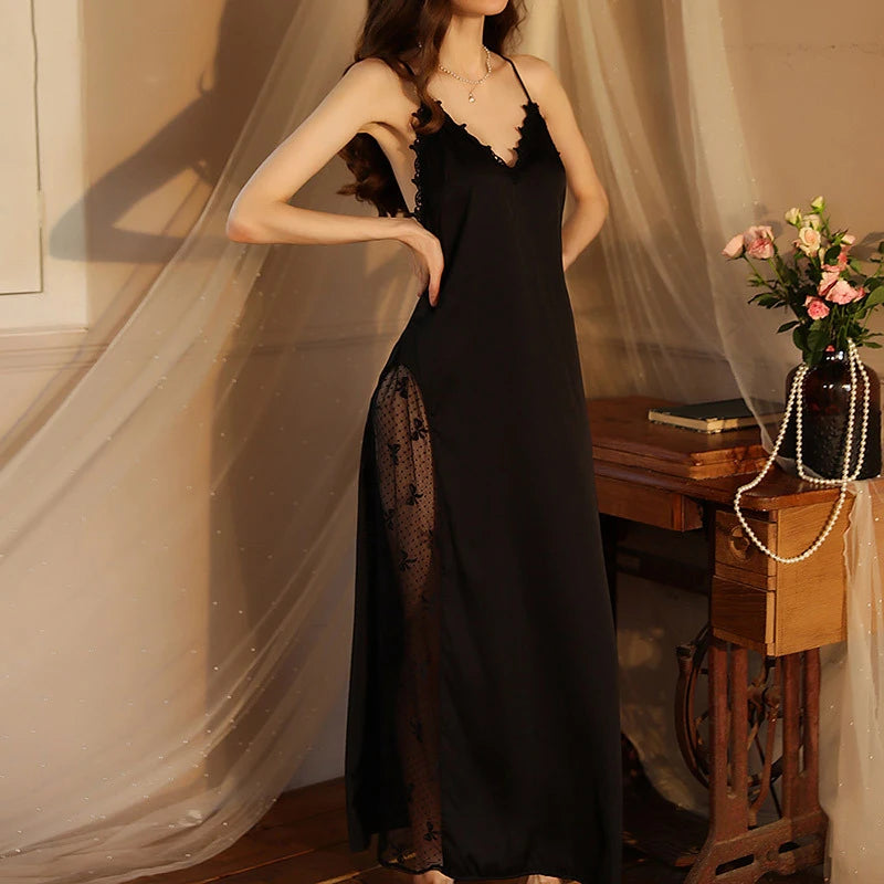 Satin Lace Kimono Robe