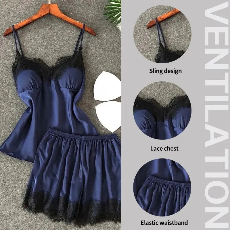 Lace Cami & Shorts Pajama Set