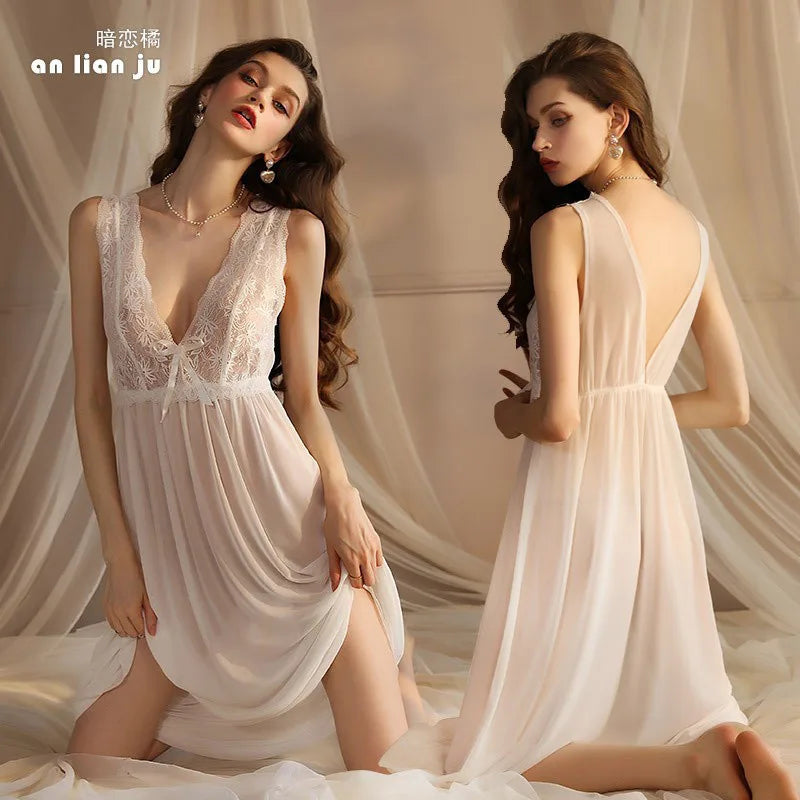 Lace Perspective Nightgown