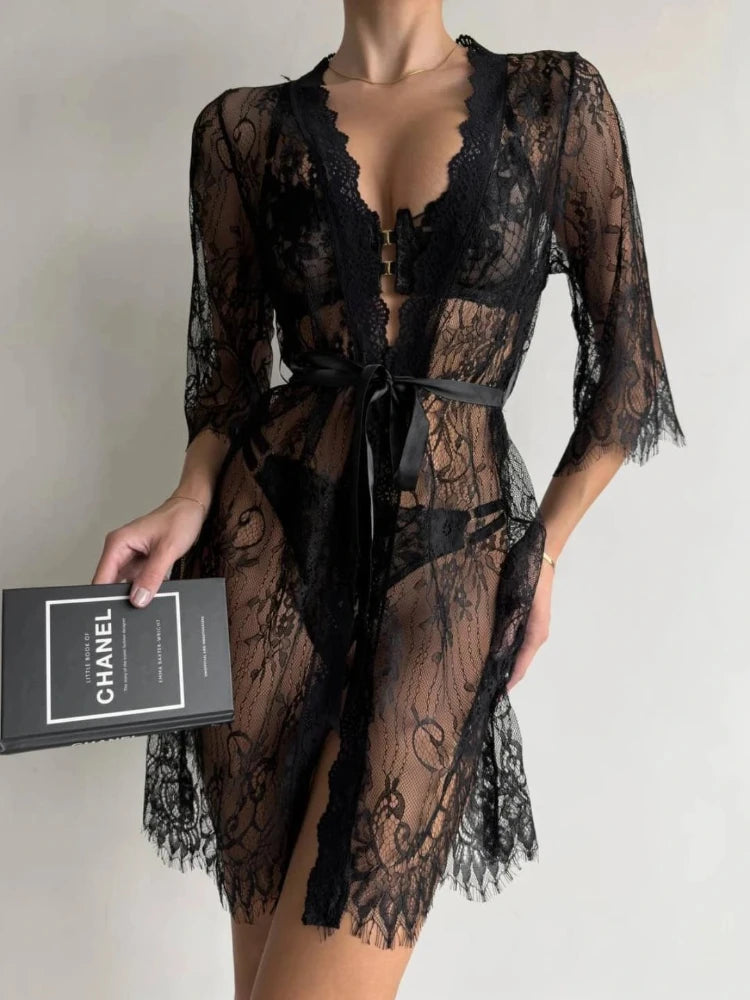Mesh Lace Robe
