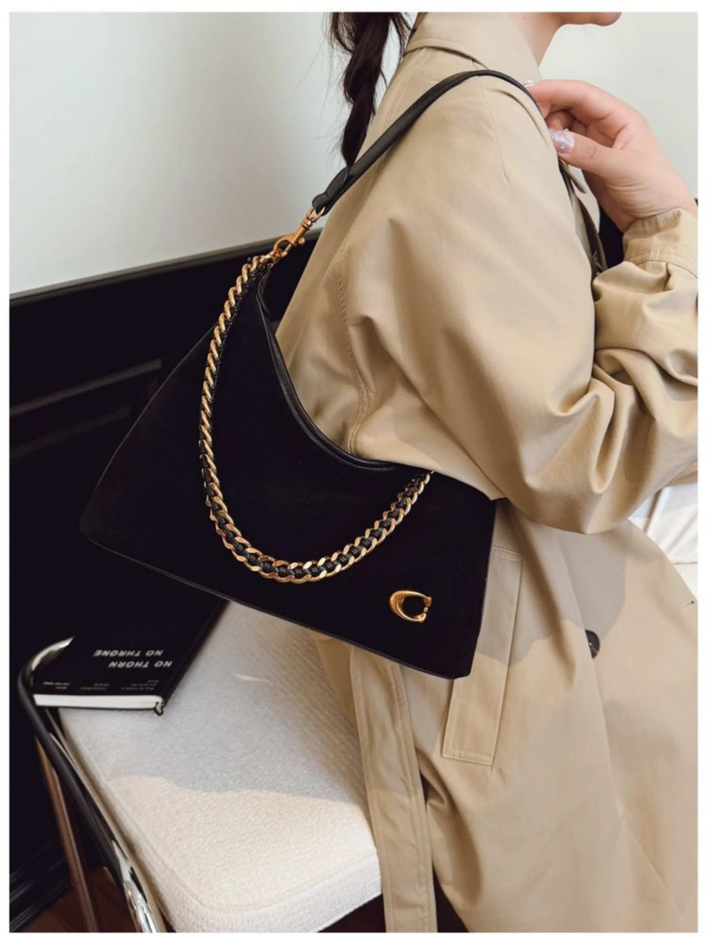 The Suede Chain Tote