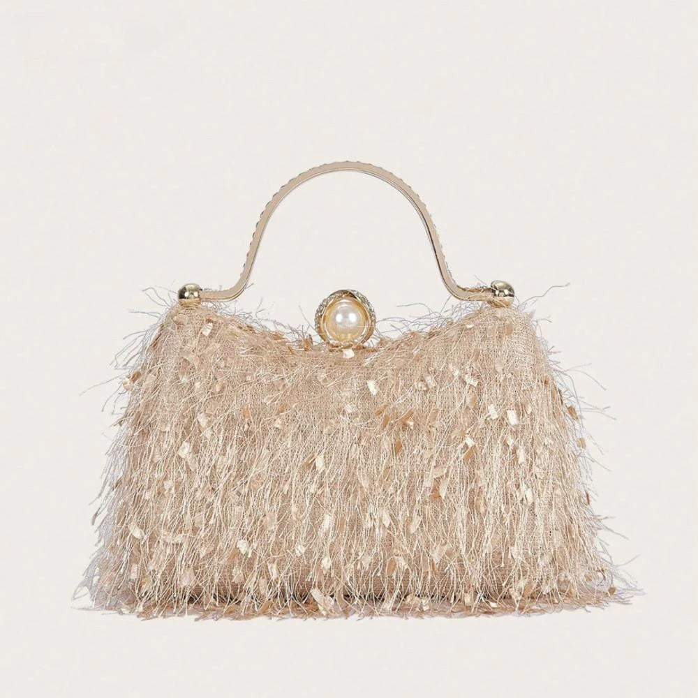 Feather Tassel Clutch