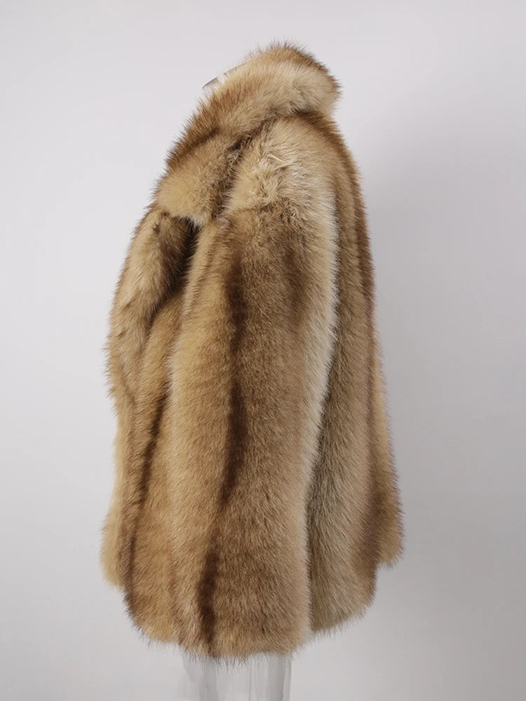 Khaki Plush Faux Fur Jacket