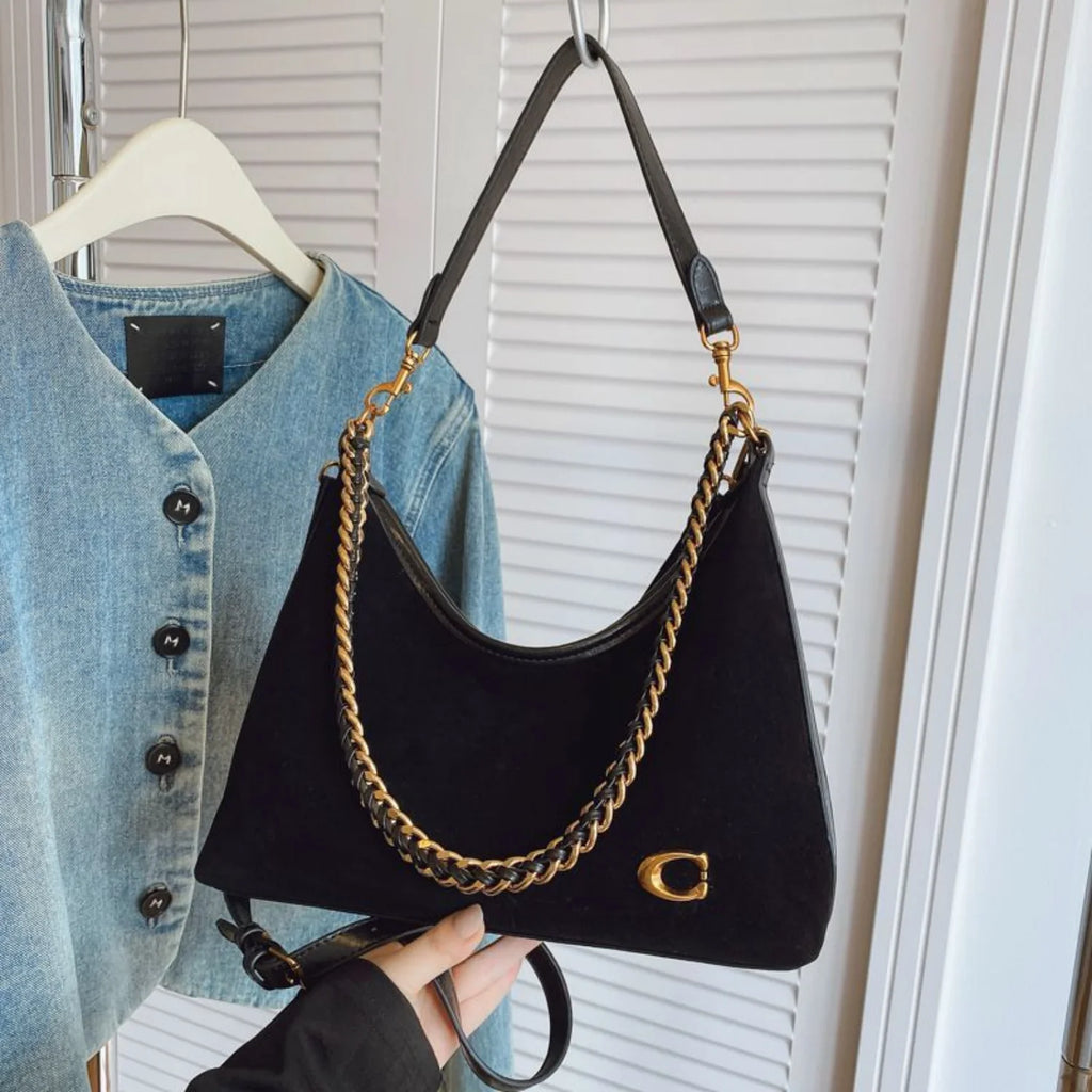 The Suede Chain Tote