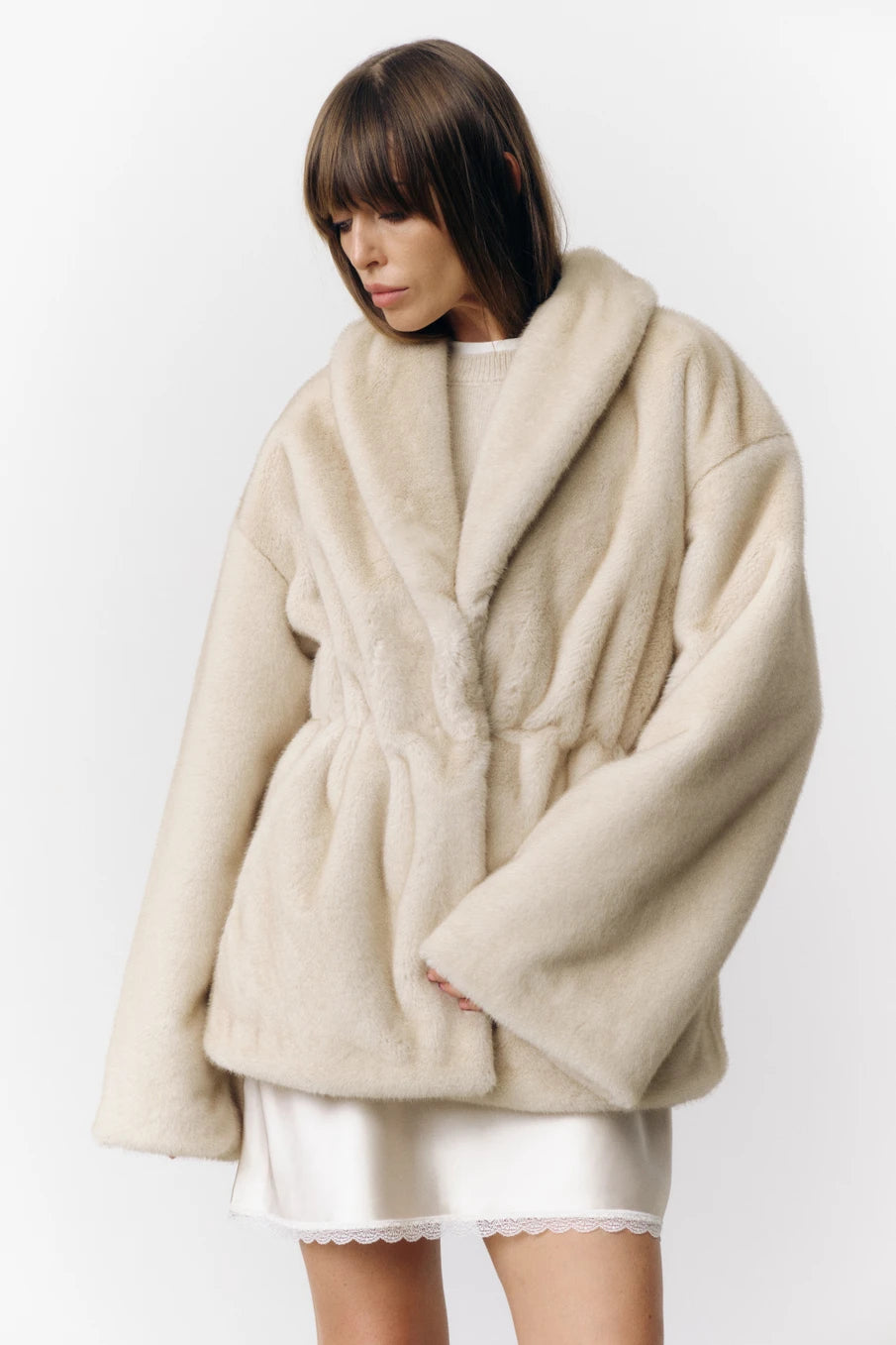 Mixed Color Faux Fur Jacket