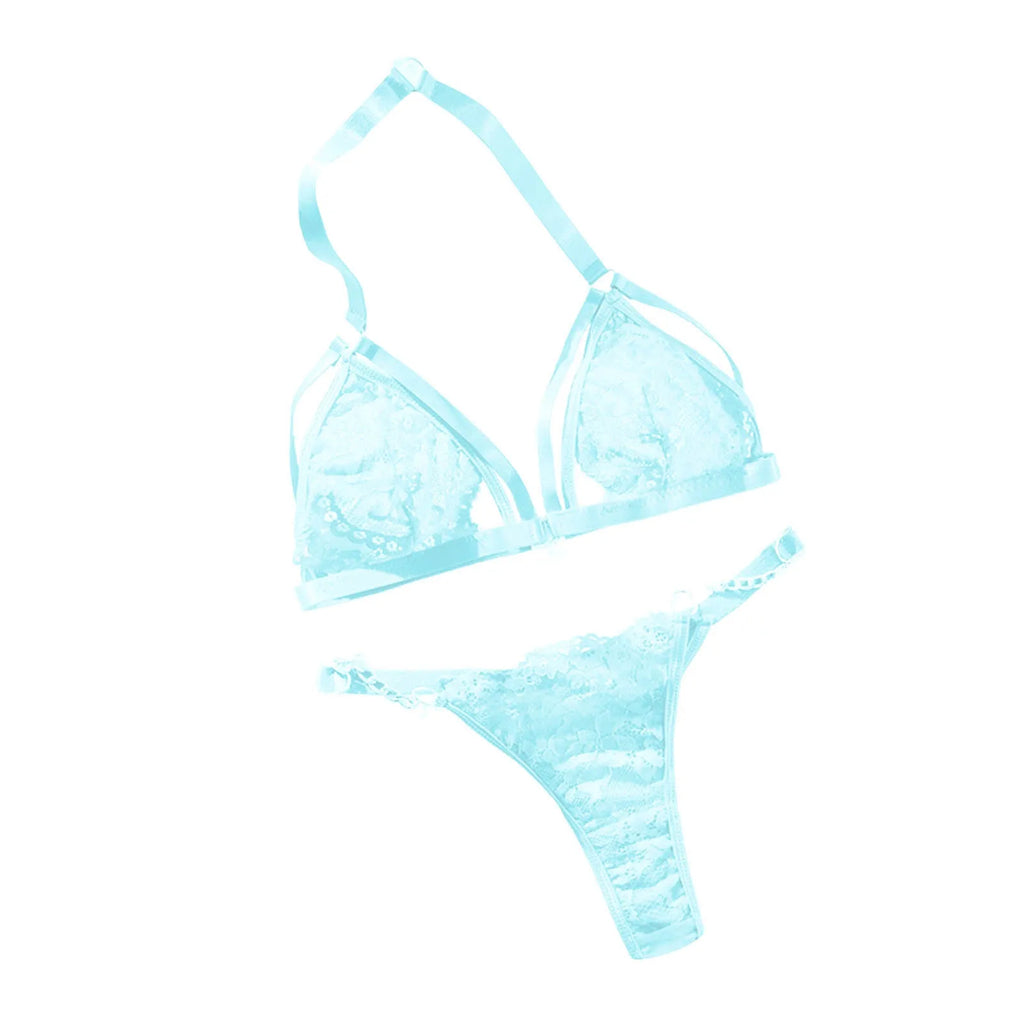 Elegant Embroidered Lace Lingerie Set