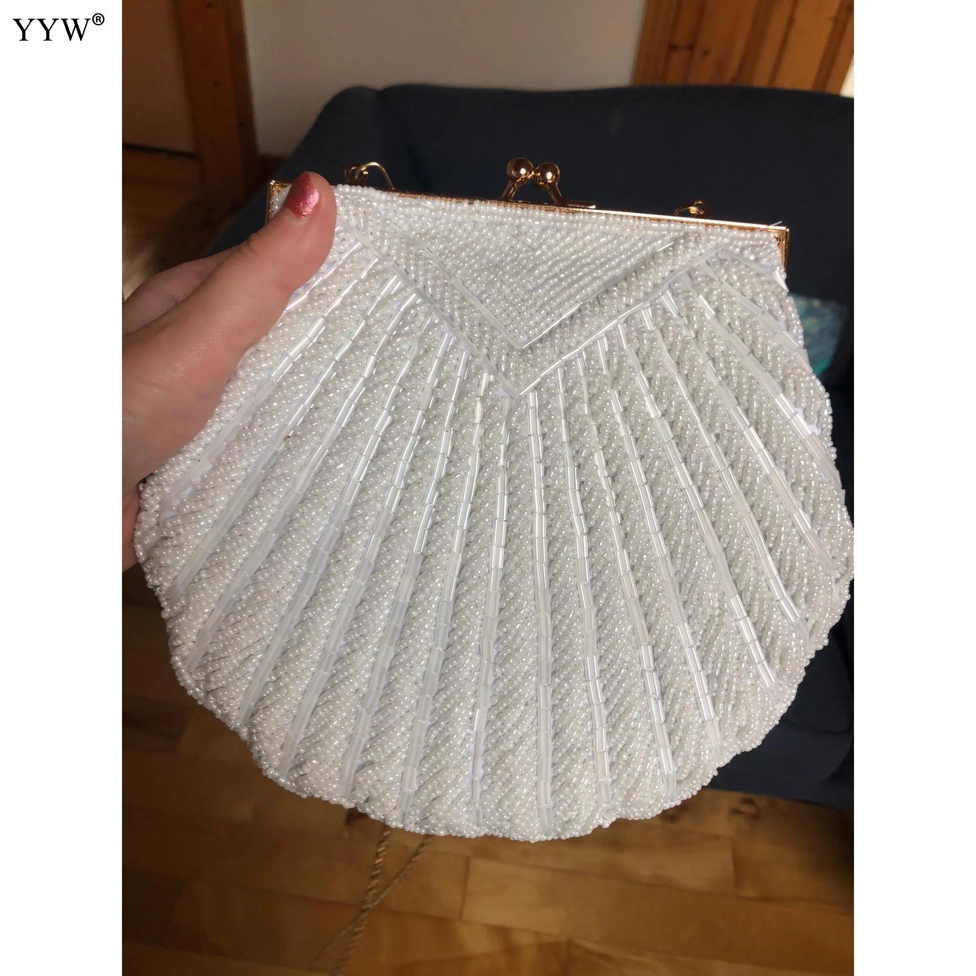 Beaded Shell Clutch Bag