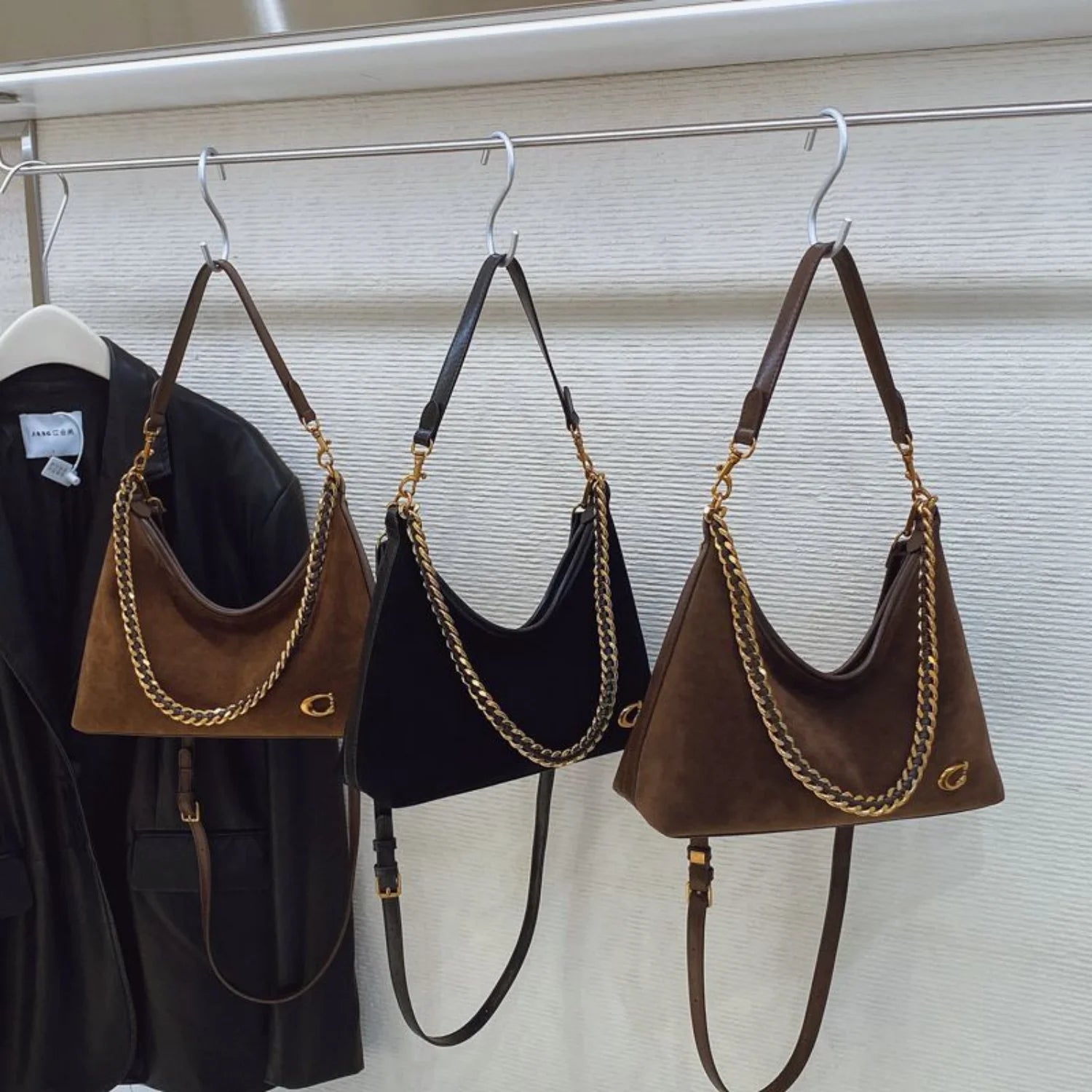The Suede Chain Tote